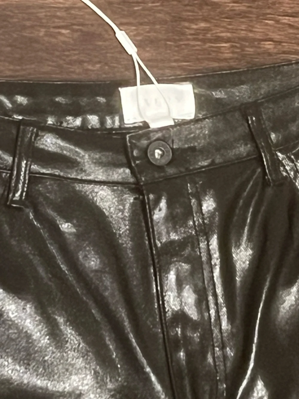 🖤 NWT Everly Faux Leather Wide Leg Pants Size 12 | Glossy Black